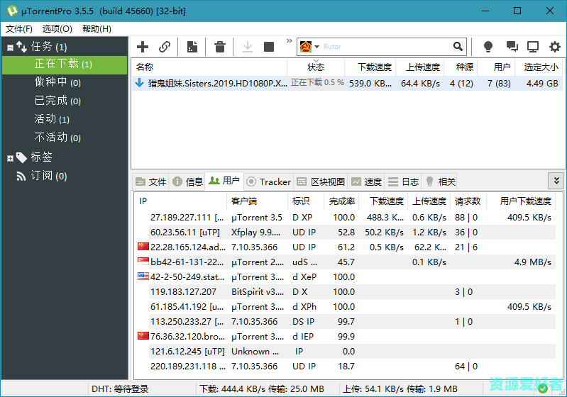 轻量级下载工具uTorrent Pro v3.6.0.46922绿色版BT下载客户端